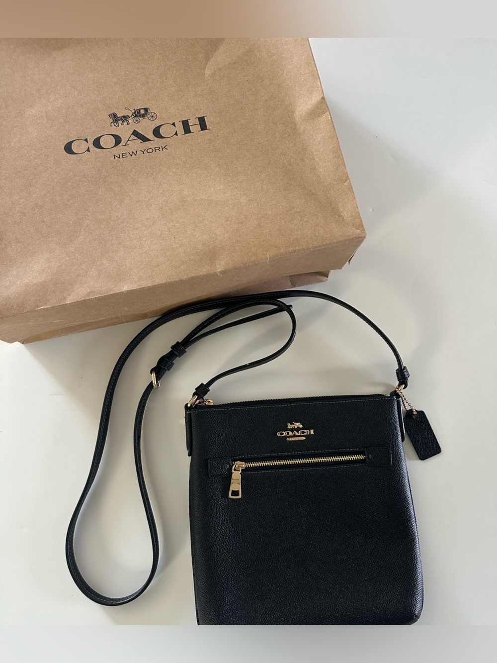 Coach Mini Rowan File Bag in Black